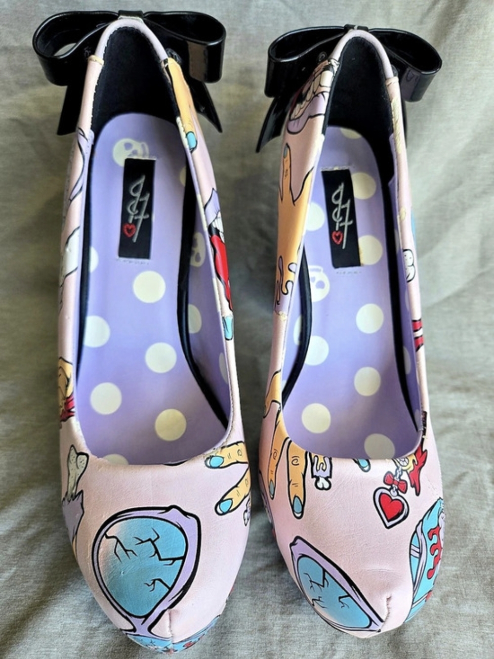 Rare Iron Fist 'Glamour Guts' Pink Anatomical Platform Heels - EU 38